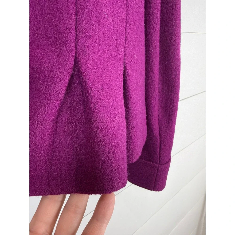 Elevenses Peplum Jacket Women 4 Wool‎ Button Front Anthropologie PURPLE FEMININE
